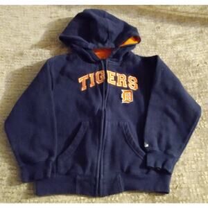 Detroit Tigers Adidas MLB Spell Out Youth Full Zip Hoodie Sweatshirt Large 6-7